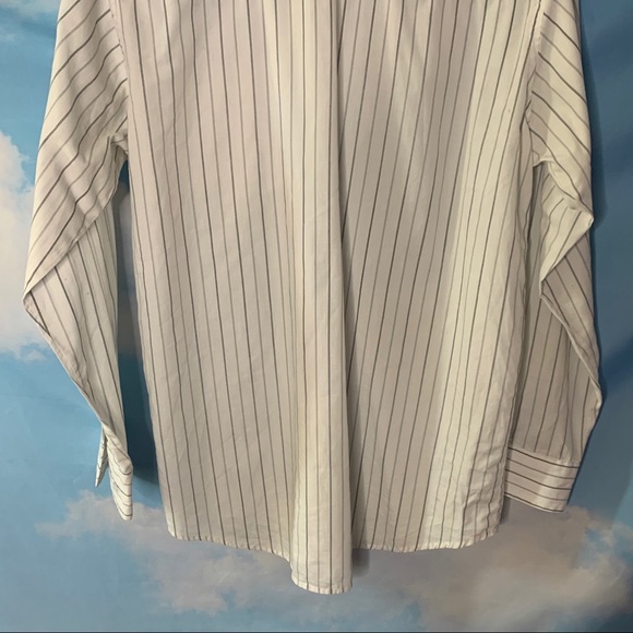 Essential Needs-White Button Up Striped Shirt 15.5 - Picture 8 of 9